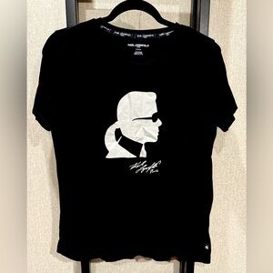 Karl Lagerfeld black T-shirt with lagerfeld profile
